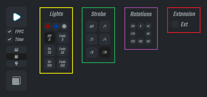 Colour & Rotation Lane Controls