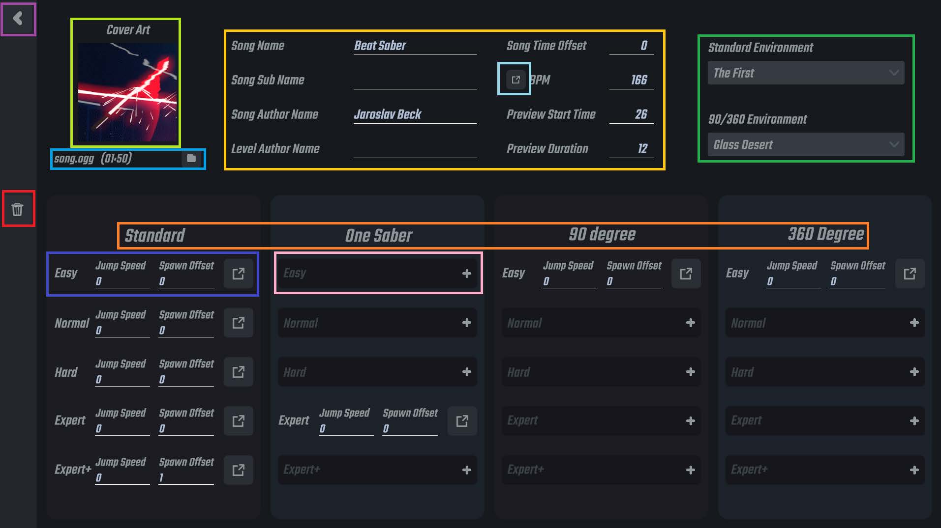 Song Settings